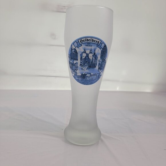 Heidelberg Am Neckar Germany Frosted Pilsner 22 Oz Tall Beer Glasses - Set of 2 - Picture 11 of 16